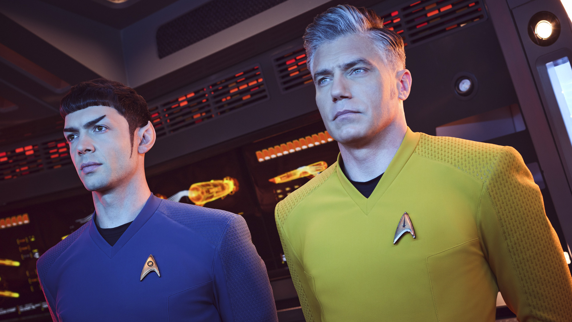 Captain Pike and Science Officer Spock in Star Trek: Strange New Worlds