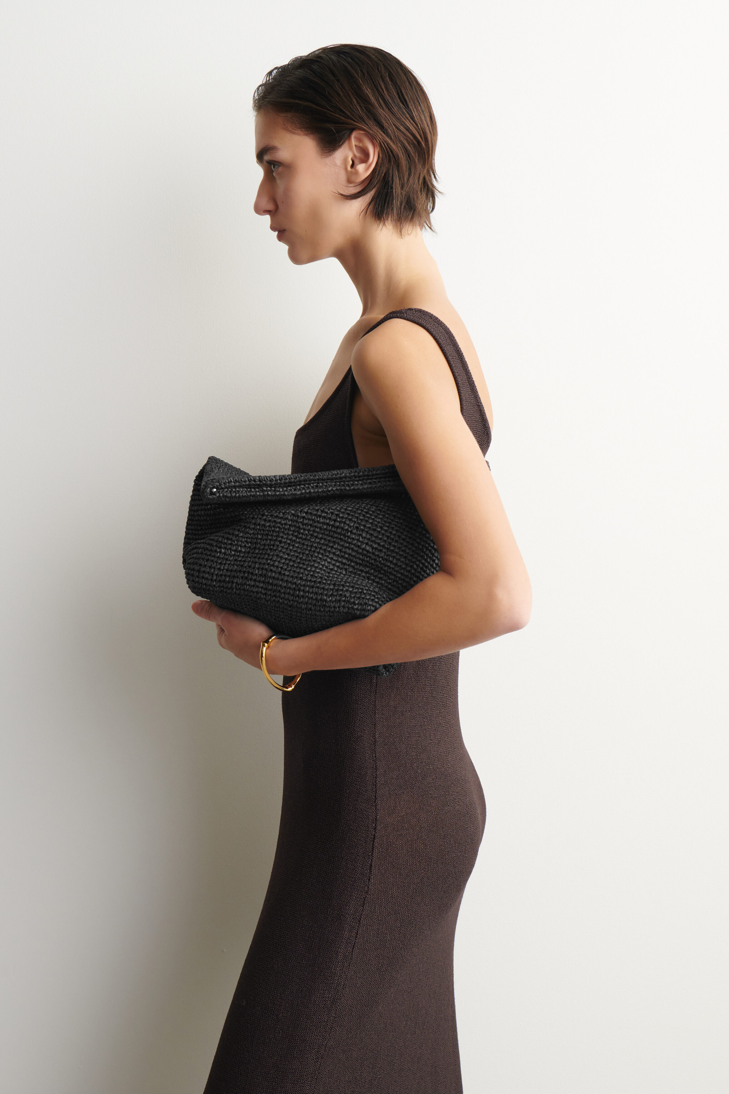 Folded Clutch Bag - Straw