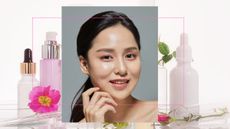 Korean skincare main Korean woman with hydrated skin