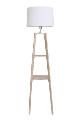 Dunelm Beaumont Plant Stand Wooden Floor Lamp on a white background