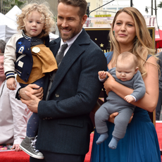 Actors Ryan Reynolds and Blake Lively with daughters James Reynolds and Ines Reynolds attend the ceremony honoring Ryan Reynolds with a Star on the Hollywood Walk of Fame on December 15, 2016 in Hollywood, California.