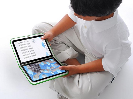 The laptop can be used in an e-book configuration.