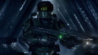 Halo: Campaign Evolved gameplay screenshot showing Master Chief in Unreal Engine 5