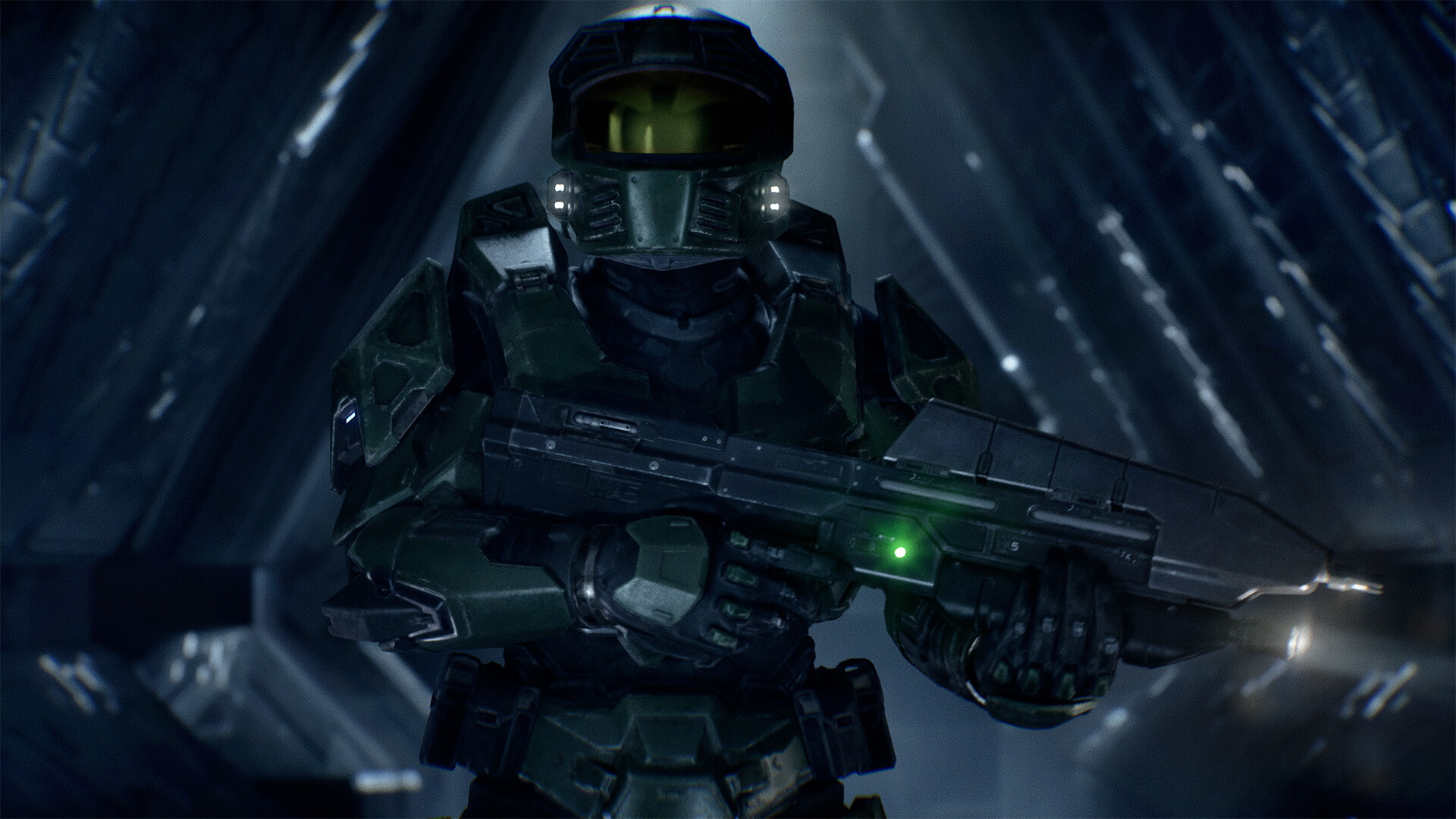 Halo: Campaign Evolved gameplay screenshot showing Master Chief in Unreal Engine 5