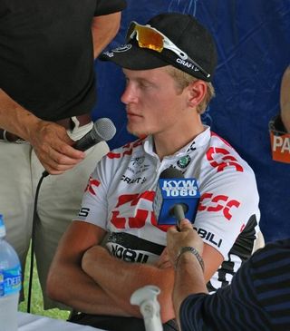 Matti Breschel during the post-race press conference