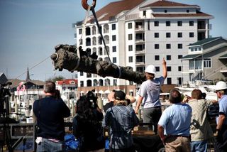 A cannon from Blackbeard's ship