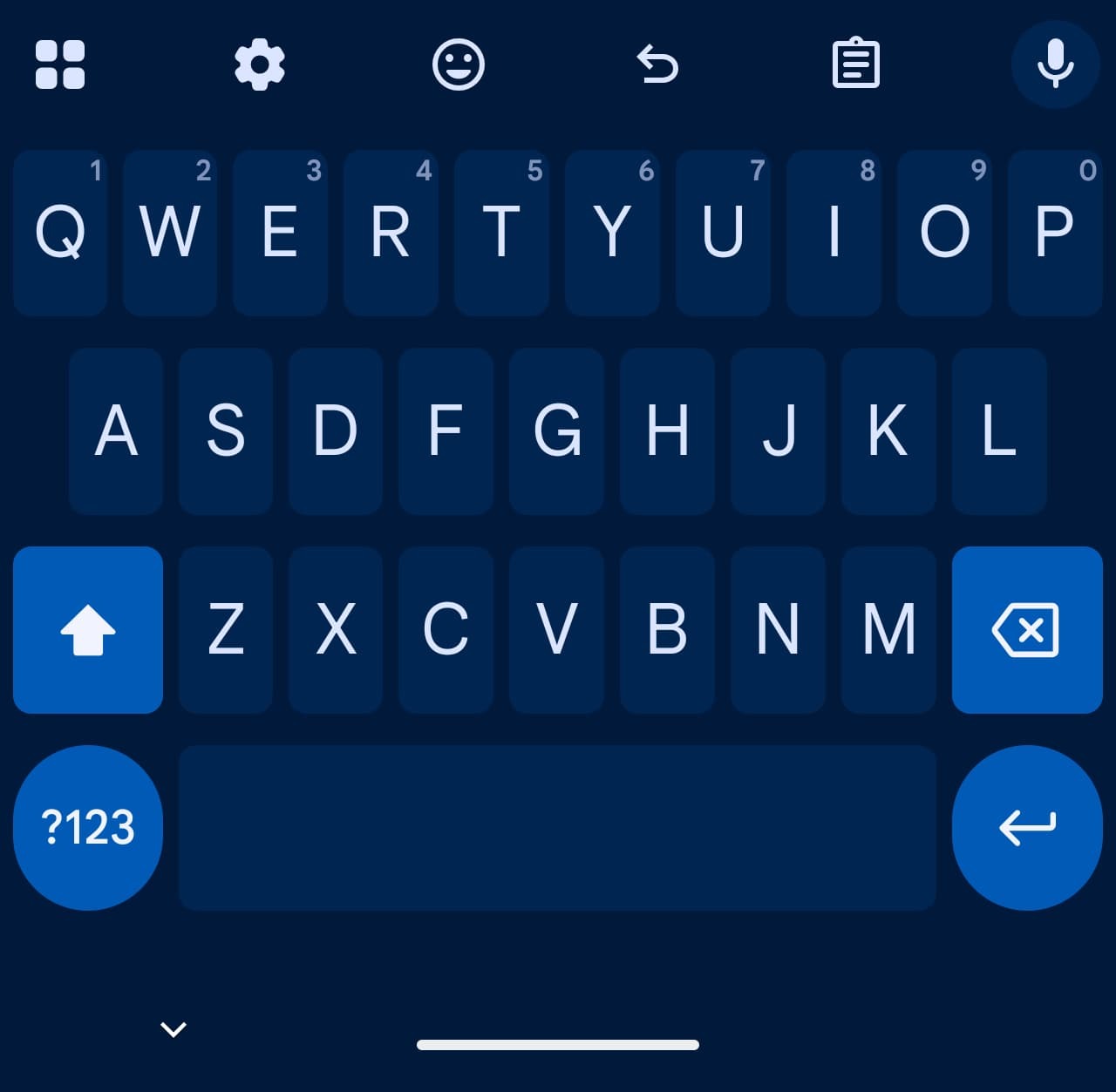 Gboard layout without the period and comma keys