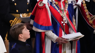 Prince Louis and the Princess of Wales at the coronation ceremony of King Charles III and Queen Camilla in Westminster Abbey, on May 6, 2023 in London, England