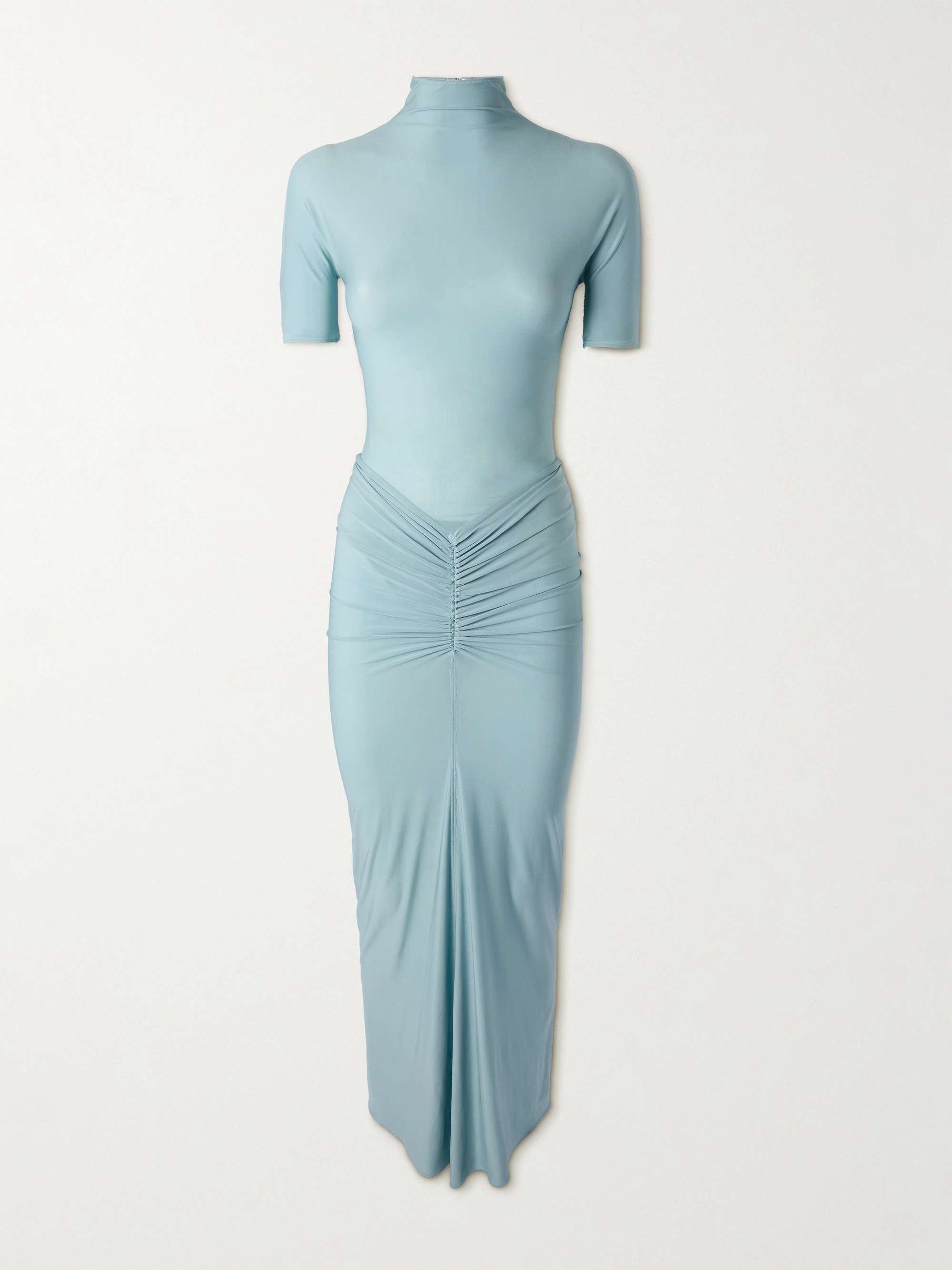 Ruched Stretch-Jersey Midi Dress