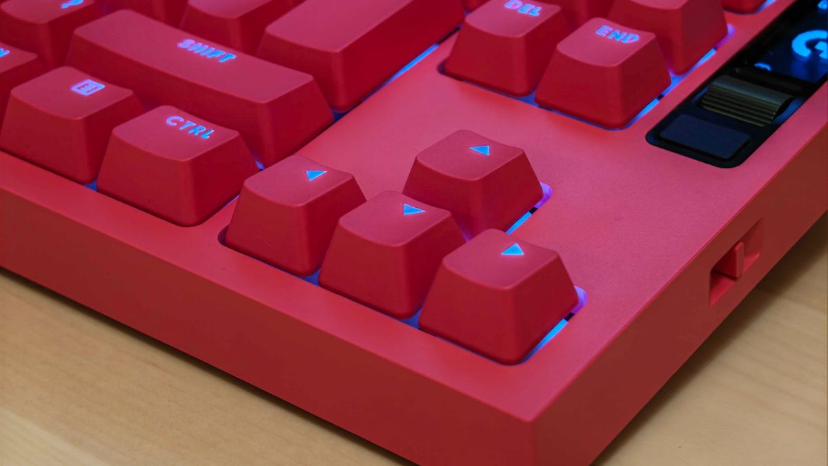 The Logitech G Pro X2 Rapid on a pale desk.