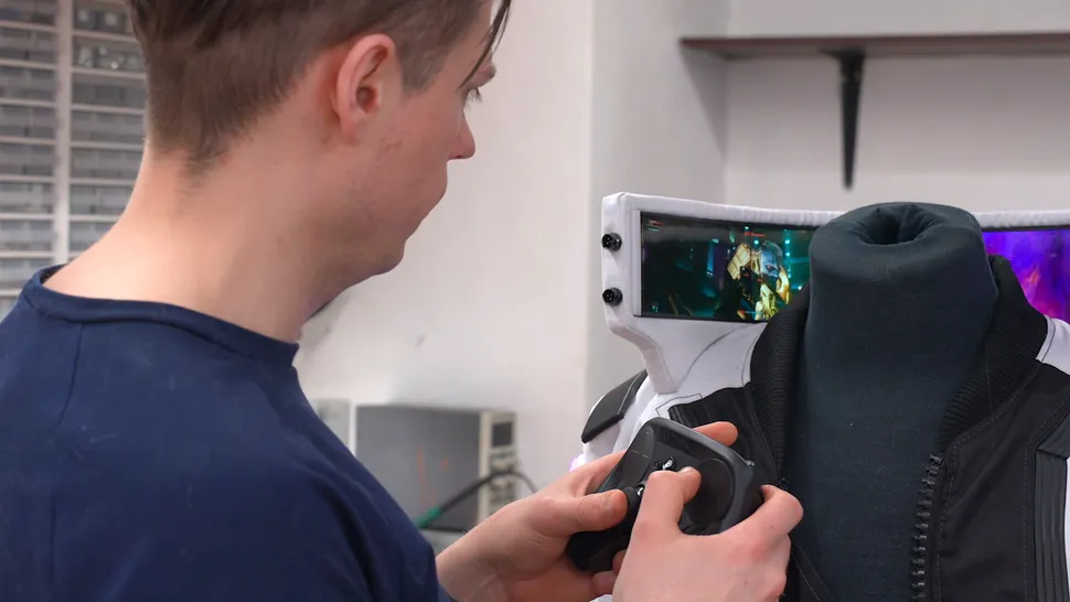 Cyberpunk 2077 jacket with OLED display