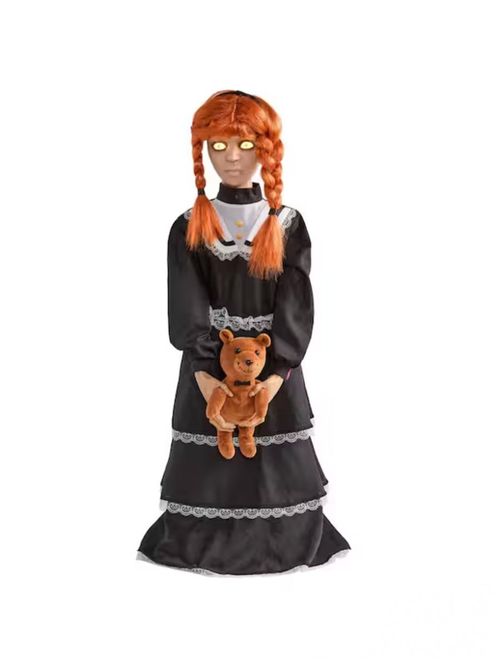 3-ft Animated Creepy Girl with Teddy Bear