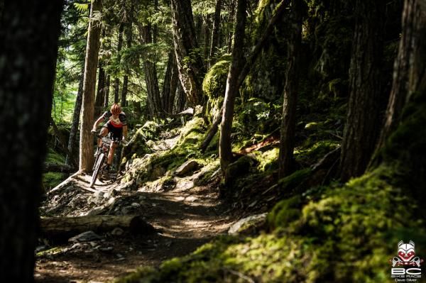 1. Barry Wicks (Team Kona) pushing it through the Lost Lake trails