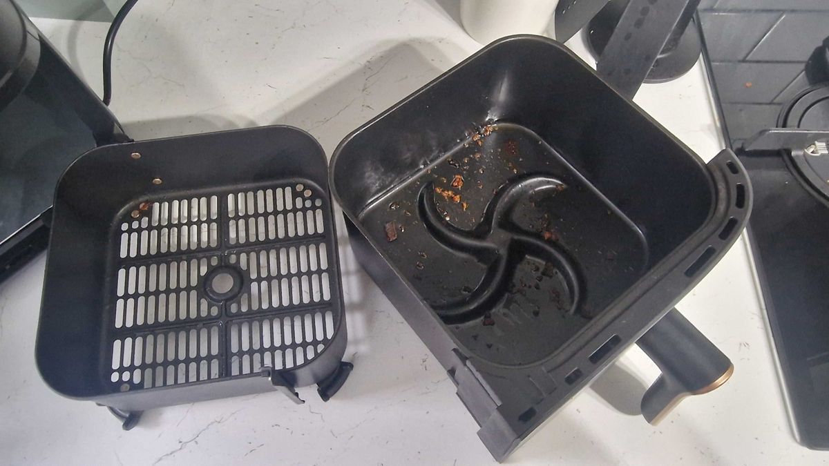 Testing out the air fryer cleaning hack