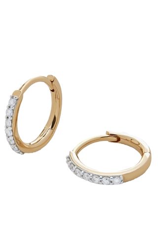 Lab Created Diamond Pavé Huggie Hoop Earrings