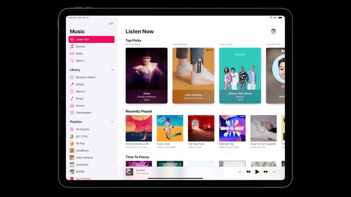 iPadOS 14 Music