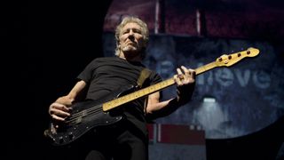 Roger Waters performs on stage on The Wall Tour at Gelredome in Arnhem, Netherlands, 9th April 2011.