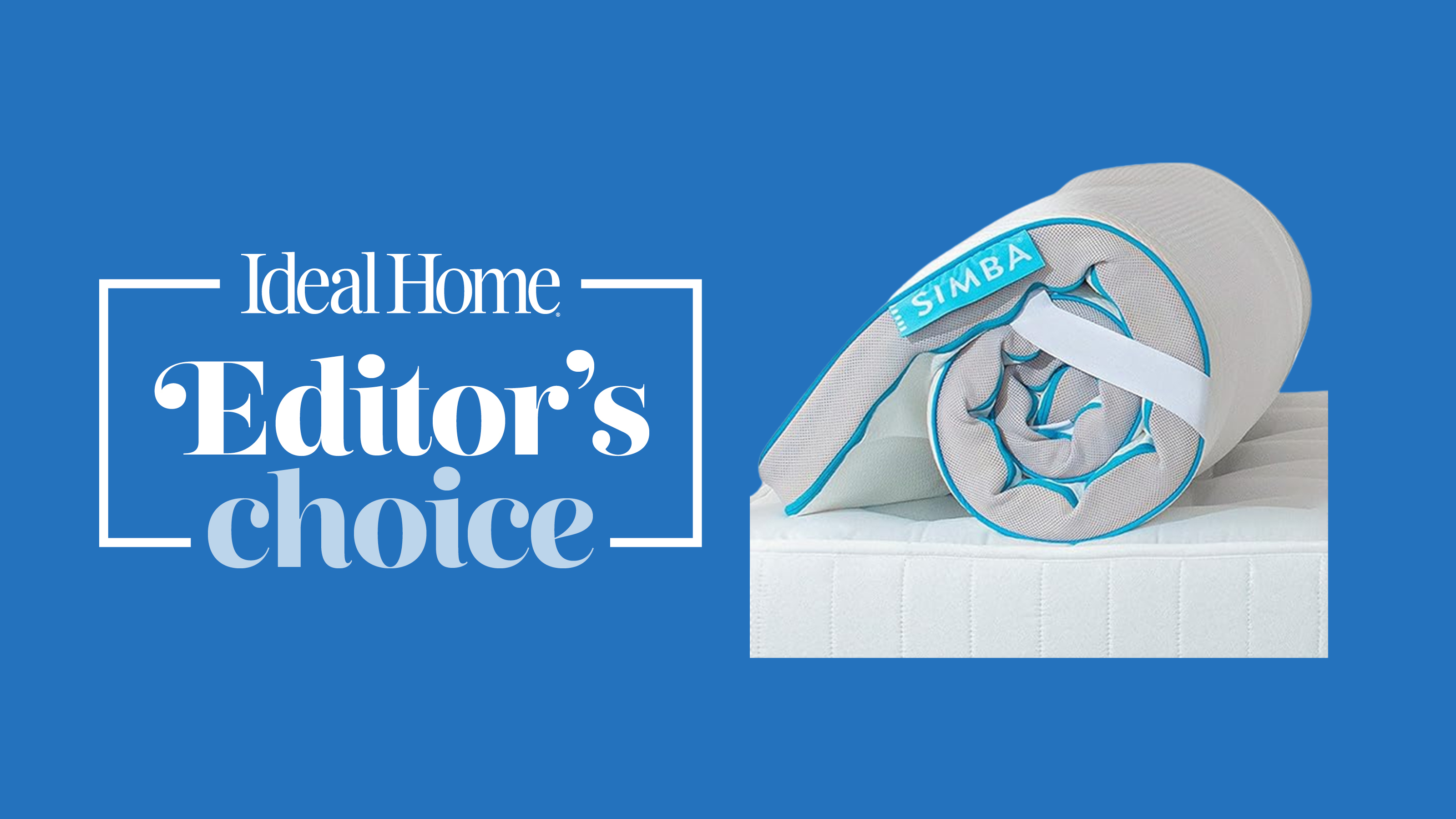 Simba mattress topper on blue background