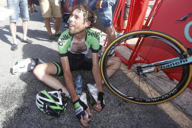 Laurens ten Dam (Belkin) feeling the heat after the stage