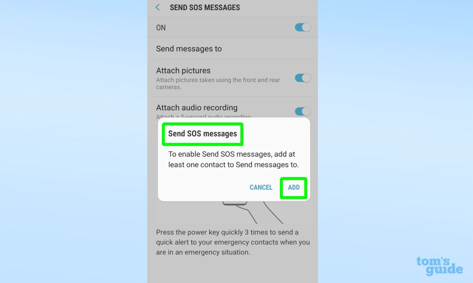 how to use sos emergency features - samsung send sos