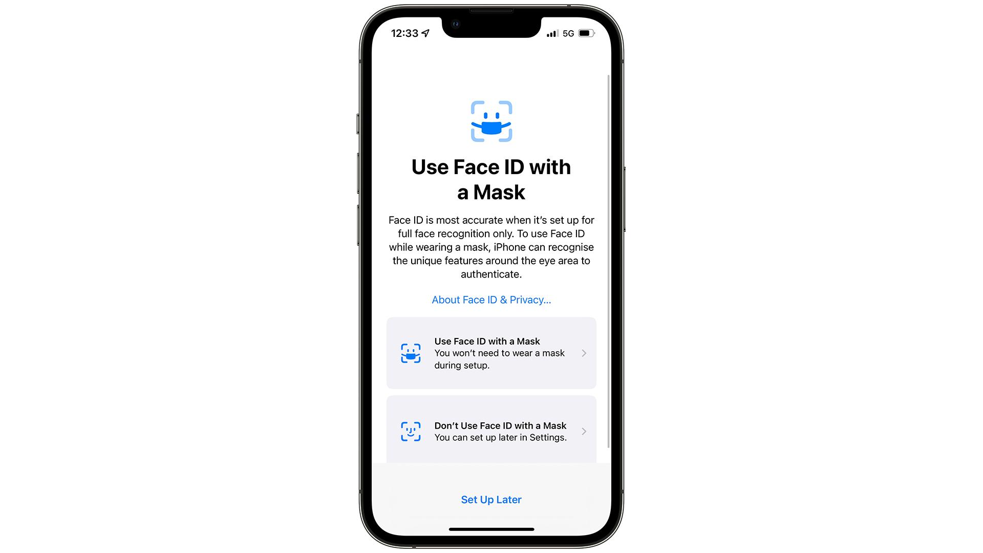 iOS 15.4 FaceID Mask