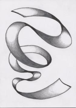 Pencil sketch of a ribbon