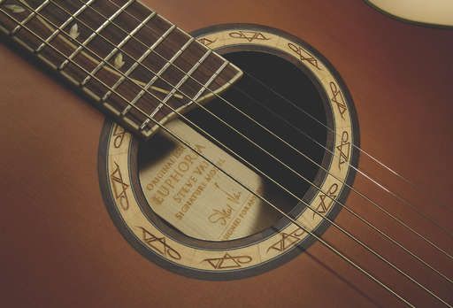 The EP9's wooden soundhole rosette