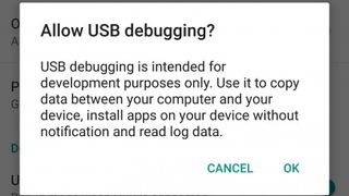 Enable USB debugging