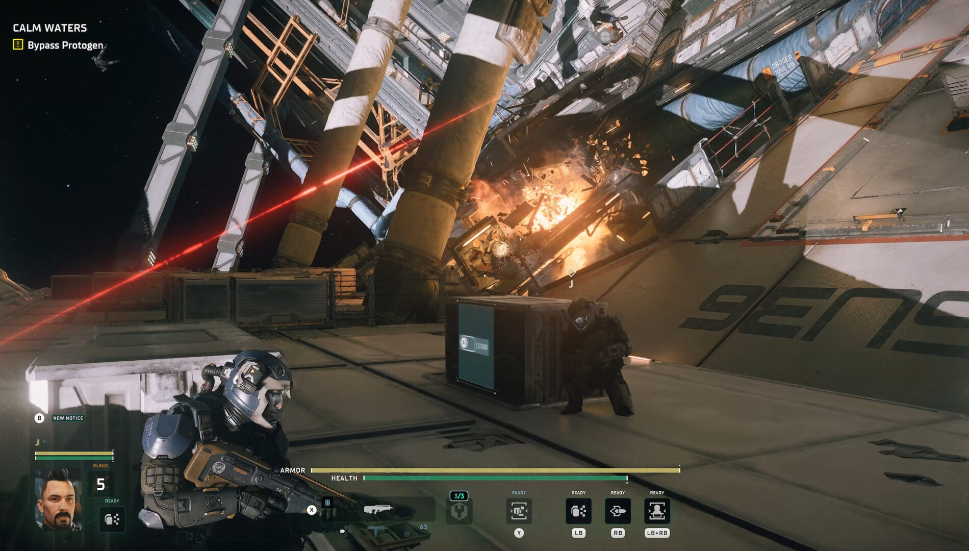 Promotional screenshot of The Expanse: Osiris Reborn's combat sytem.