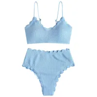 30. Zaful High Waisted Scalloped Bikini