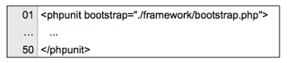 Listing 1: Configuration of the PHPUnit bootstrapper