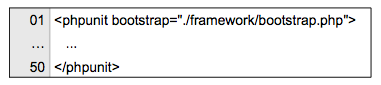 Listing 1: Configuration of the PHPUnit bootstrapper