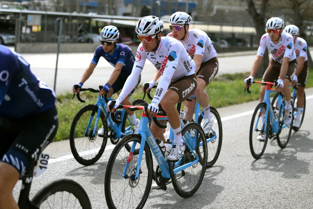 VALTER SPAIN MARCH 21 Geoffrey Bouchard of France and Ag2R Citron Team competes during the 102nd Volta Ciclista a Catalunya 2023 Stage 2 a 1654km stage from Matar to Vallter 2135m VoltaCatalunya102 on March 21 2023 in Vallter Spain Photo by David RamosGetty Images