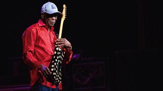 Blues guitarist and singer Buddy Guy performs on stage at The Moore Theatre on June 23, 2018 in Seattle, Washington.