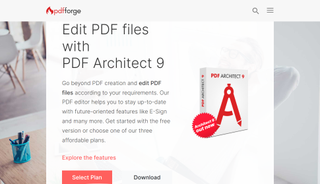 Website Screenshot of PDFForge PDF Architect