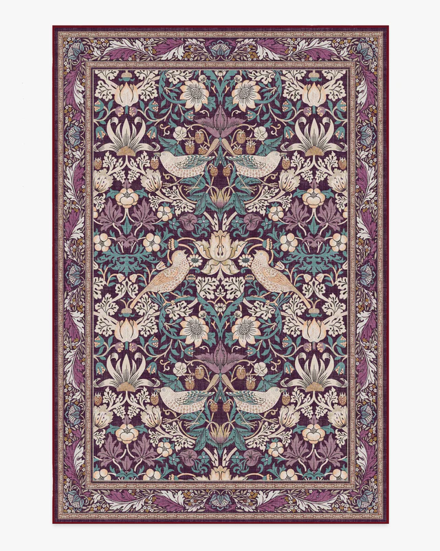 Ruggable, Strawberry Thief Burgundy Rug