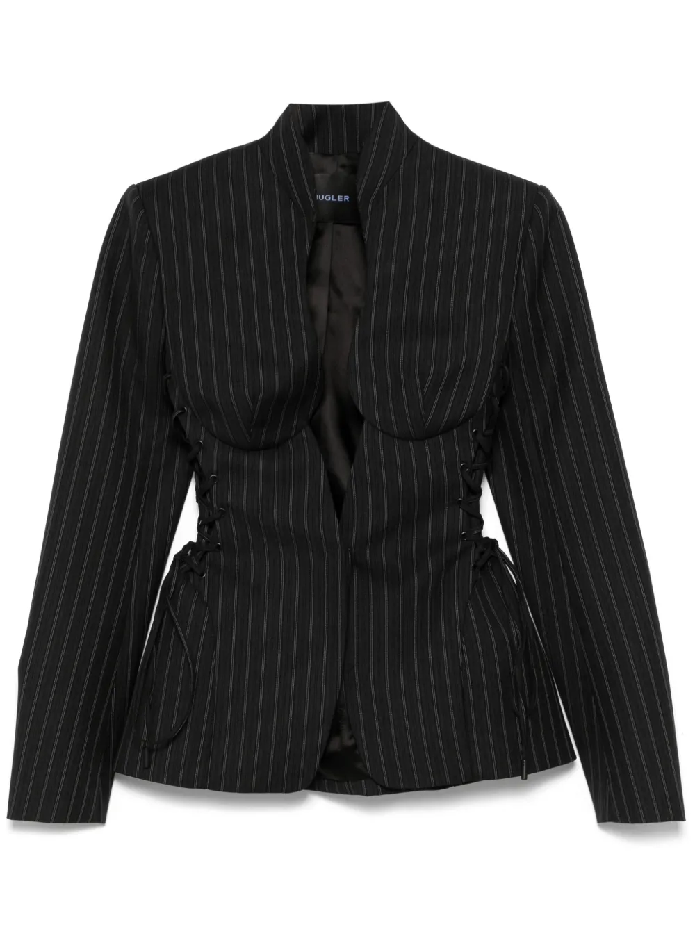 Mugler Pinstripe Sculptural Jacket | 34