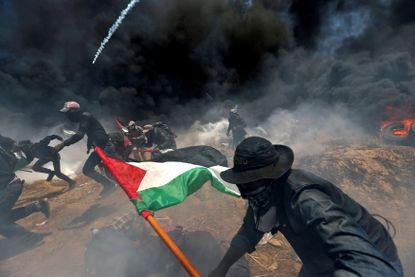 Palestinian demonstrators.