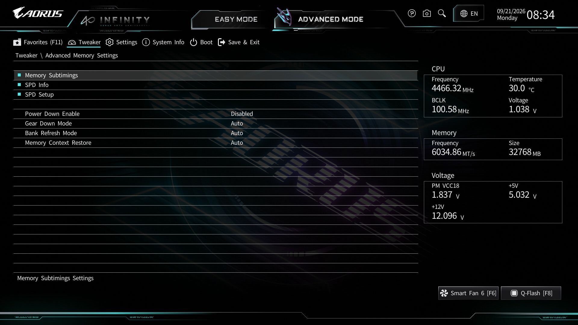 Gigabyte X870 Aorus Infinity - BIOS images