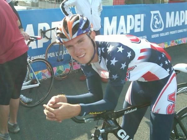 Pre-riding the time trial course.