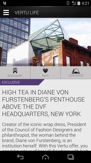 Some events, like tea with a famous designer, are Vertu exclusives