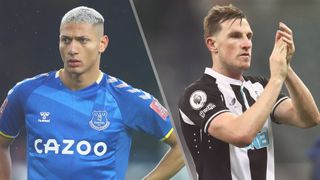 Richarlison of Everton and Chris Wood of Newcastle United could both feature in the Everton vs Newcastle live stream