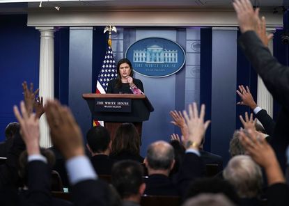 White House Press Secretary Sarah Huckabee Sanders briefs the media.