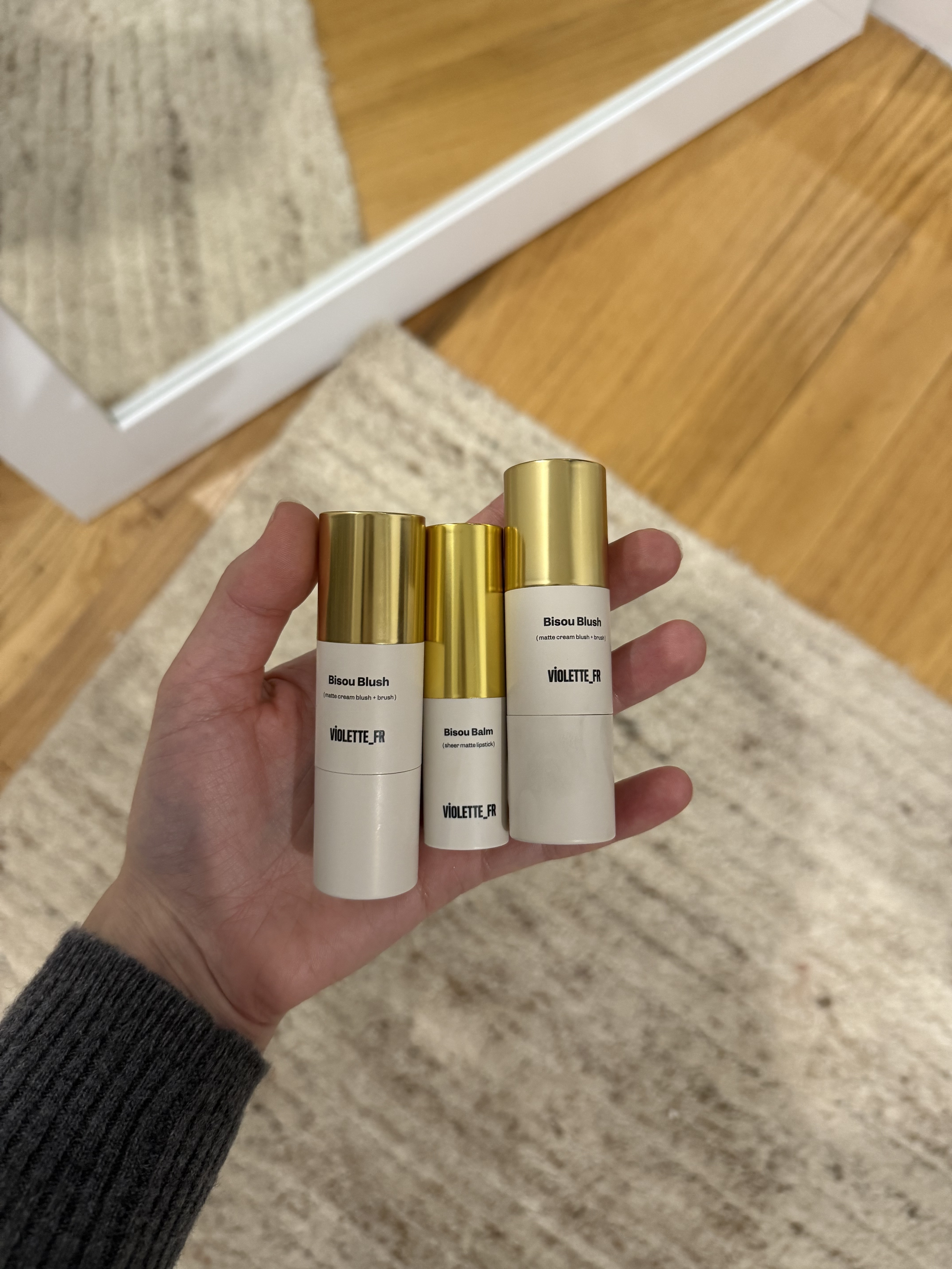 Jamie Schneider testing French makeup