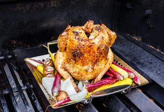 Beer can BBQ chicken