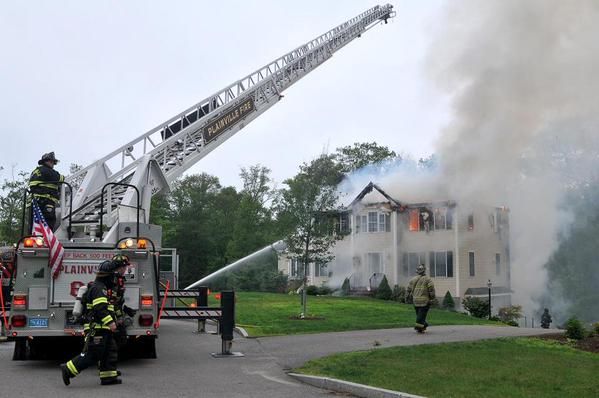 A plane crashed into this Plainville, Massachusetts home Sunday.