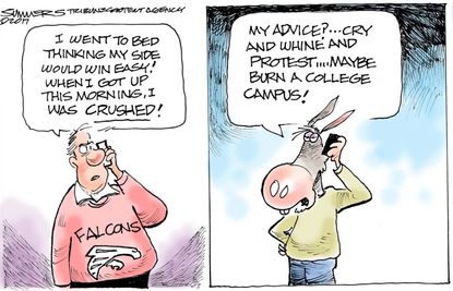Editorial Cartoon U.S. Atlanta Falcons crushed Democrats election protest