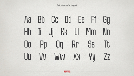Free font: Measure