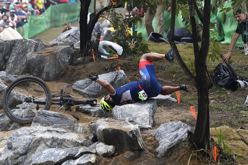 Peter Lombard II (Guam) crashes hard