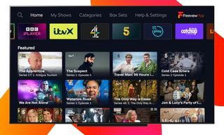The home screen of Freeview Play